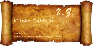 Klinko Zalán névjegykártya