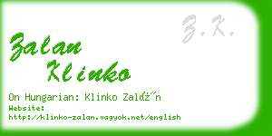 zalan klinko business card